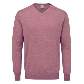 Product image of the front of the ping sullivan v-neck golf sweater in rosewood marl from KJ Golf
