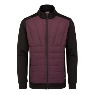 Product image for the front of the ping vernon jacket in fig and black from KJ Golf