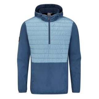 Product image of the front of the ping norse s5 hooded jacket in stormcloud and stone blue from KJ Golf