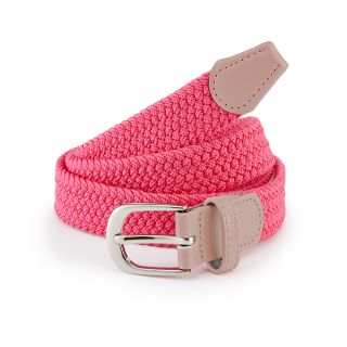 Front of Ping Ladies Stretch Webbing Belt in Flamingo from KJ Golf shop